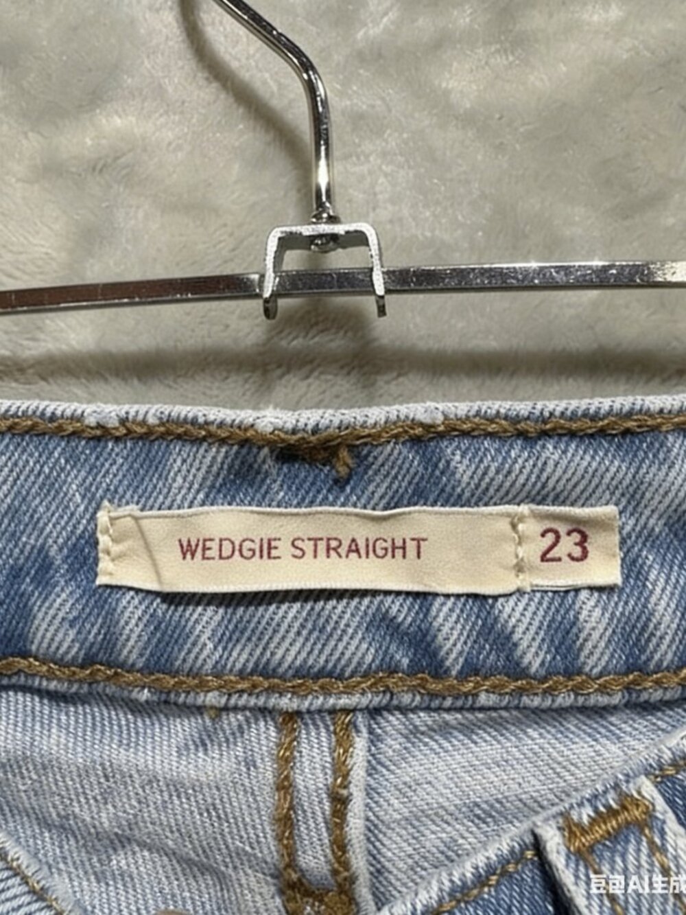 Levi’s Wedgie Fit Straight Jeans Womens 23x28 Blue Denim Light Wash Button Fly - Picture 3 of 4